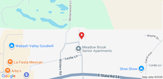 Map of 1000+Meadow+Brook+Lane+Linton%2C+IN+47441